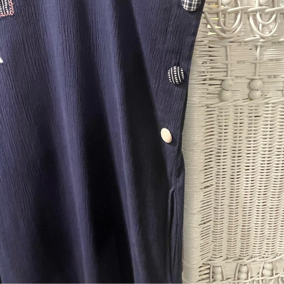 Vtg NAPA VALLEY Embroidered Jumper Womens XL Maxi Dress Sleeveless Cottagecore - Picture 7 of 15